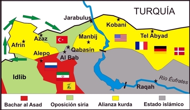 Mapa Rojava